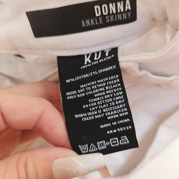Kut from the Kloth White Jeans Donna Ankle Skinny Denim Women's 4 - Picture 9 of 10
